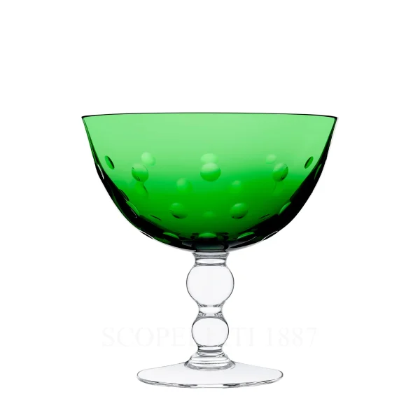 saint louis bubbles footed cup green