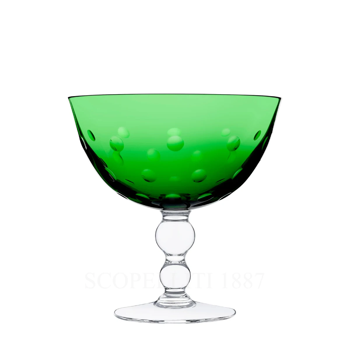 saint louis bubbles footed cup green