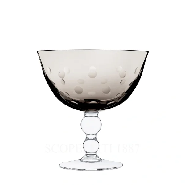 saint louis footed cup bubbles grey