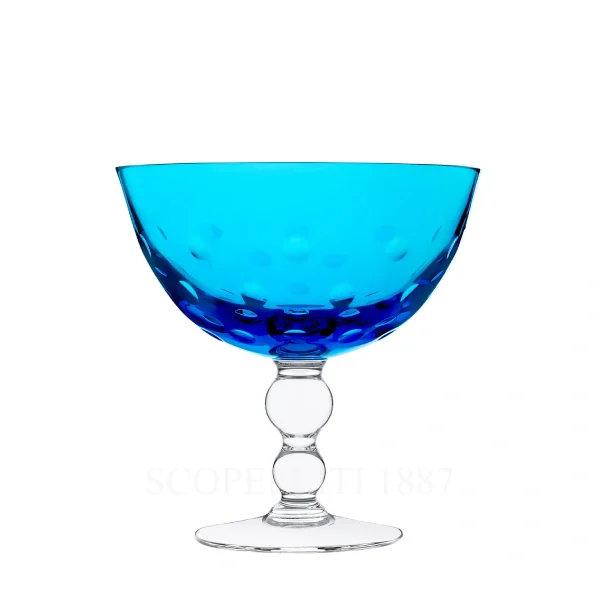 saint louis bubbles footed cup light blue