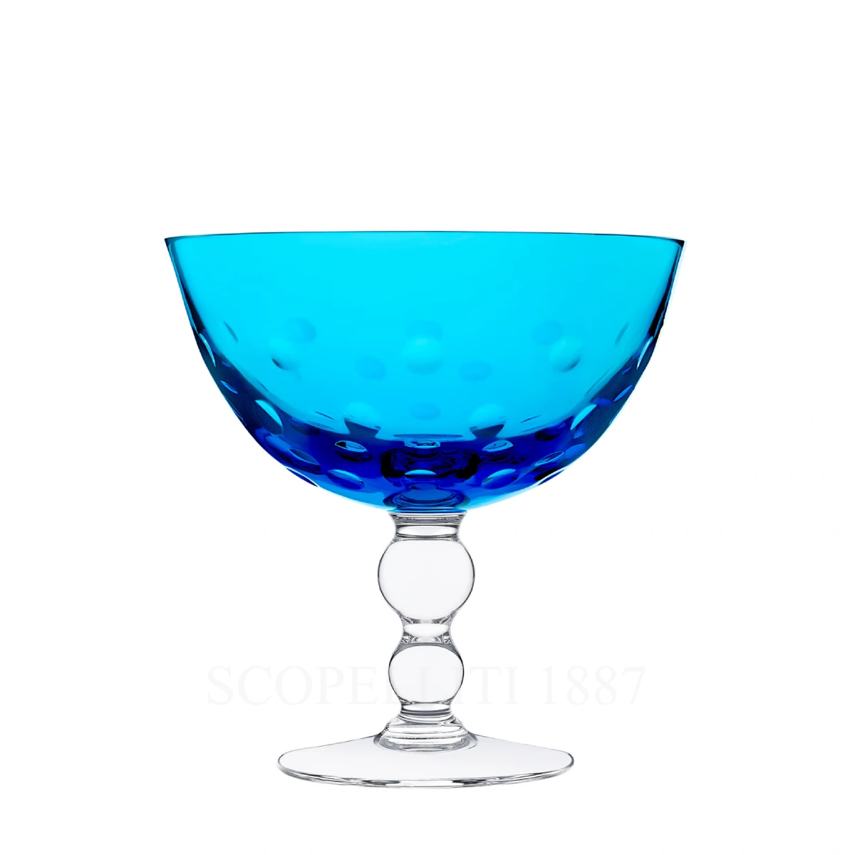 saint louis bubbles footed cup light blue