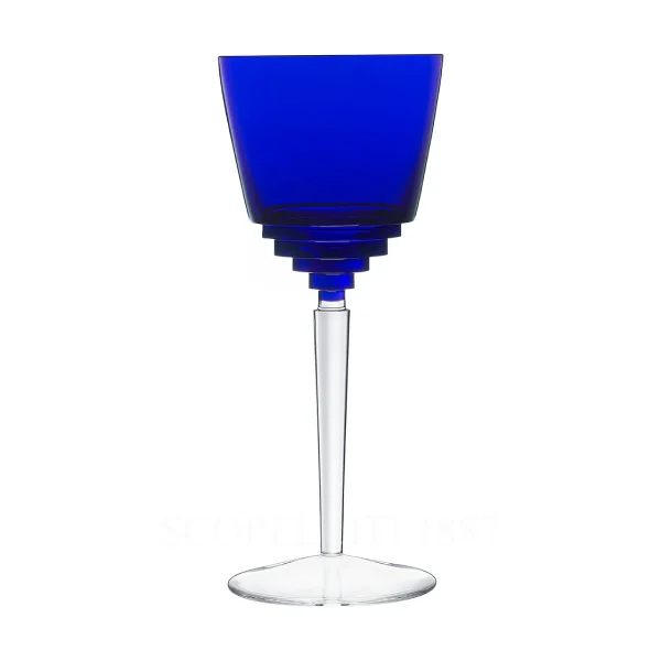 saint louis oxymore hock wine glass dark blue