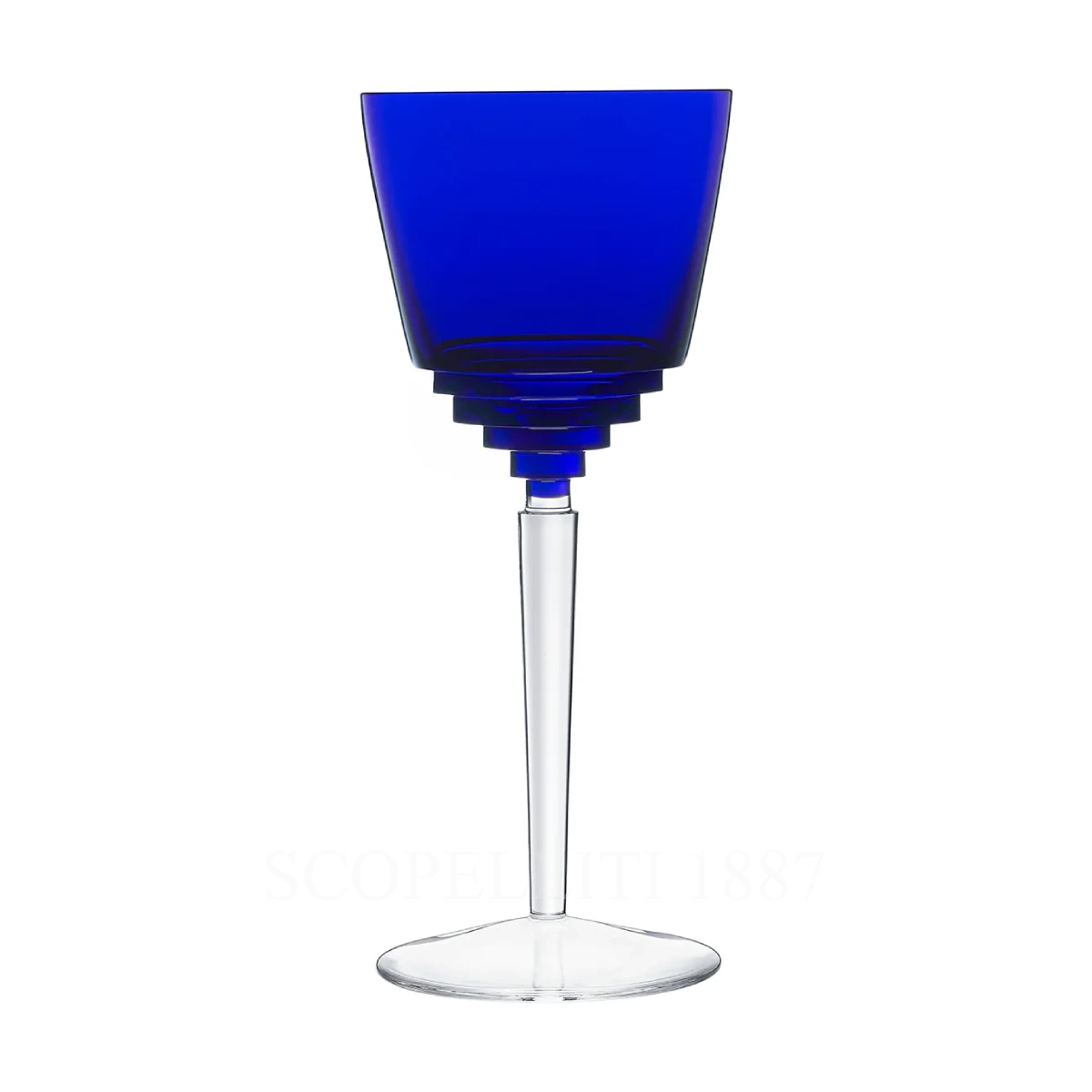 saint louis oxymore hock wine glass dark blue