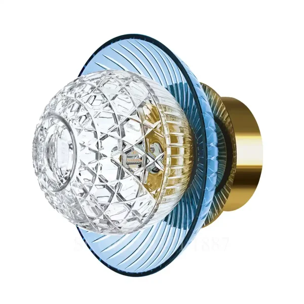 saint louis royal light blue cup sconce gold
