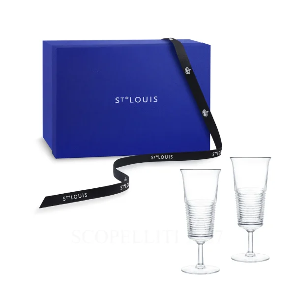 saint louis set of 2 champagne flutes cadence