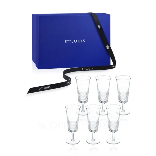 saint louis set of 6 champagne flute cadence