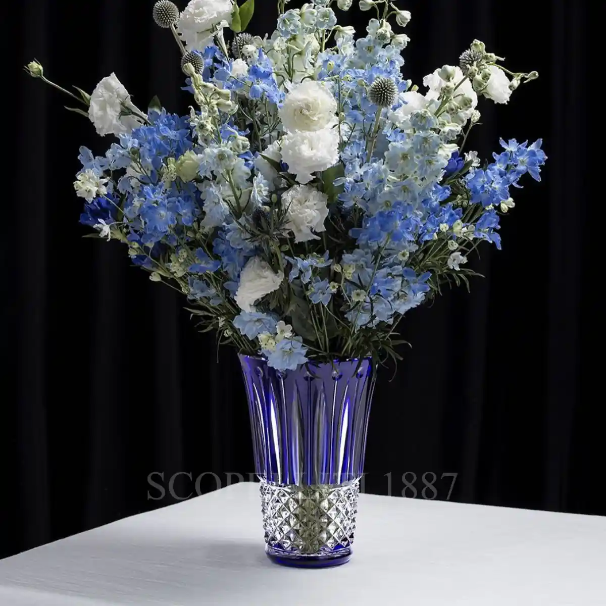 saint louis tommyssimo blue crystal vase
