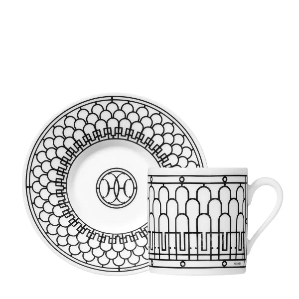 hermes h deco coffee cup and saucer