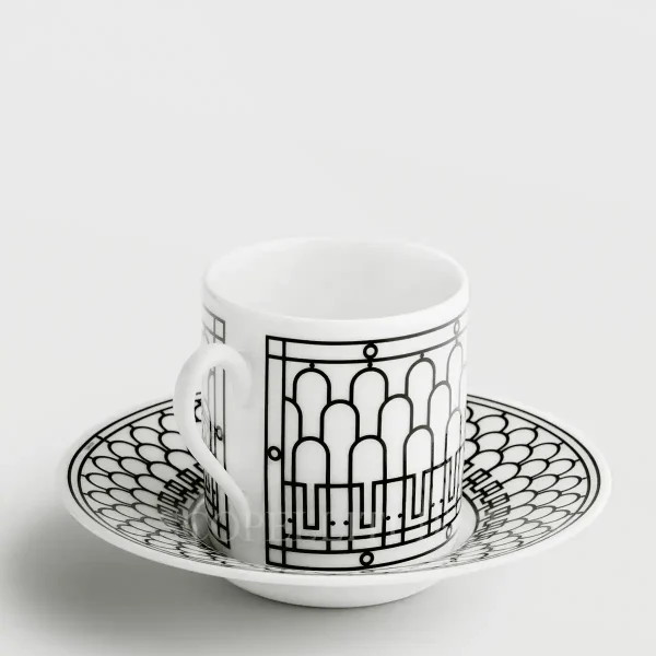 hermes h deco coffee cup and saucer side view