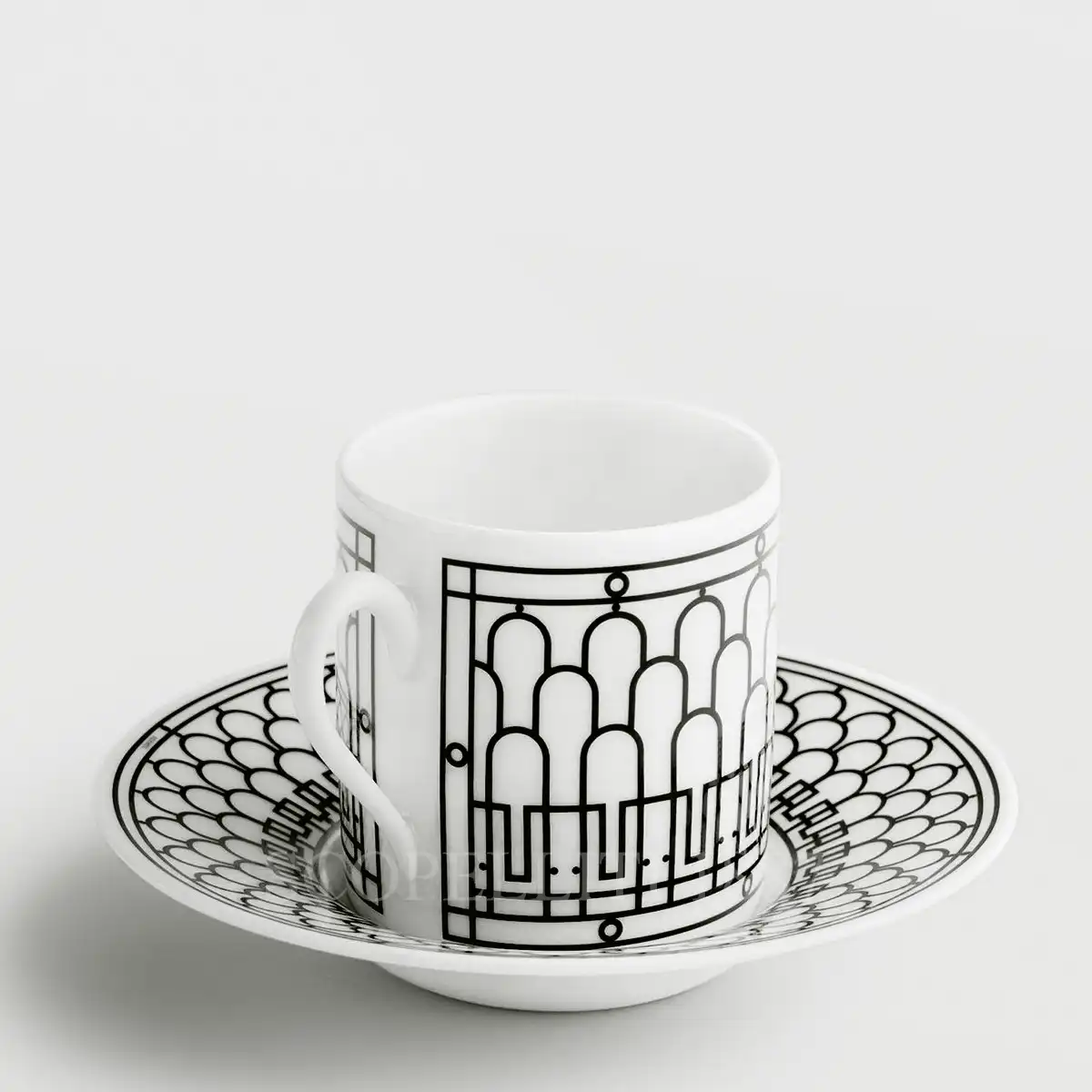 hermes h deco coffee cup and saucer side view