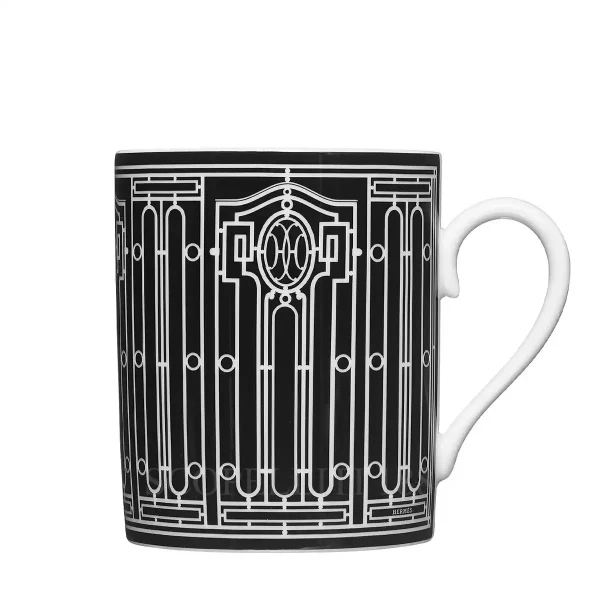 hermes h deco mug black