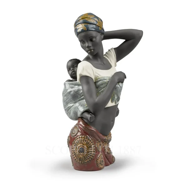 lladró african bond mother porcelain figurine