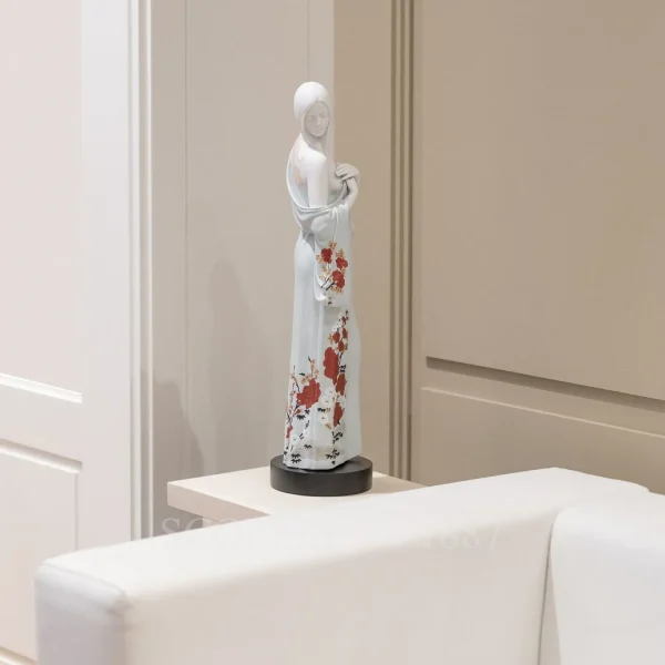 lladró beauty with dragon tattoo woman porcelain figurine