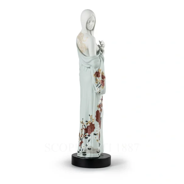 lladró beauty with dragon tattoo woman figurine