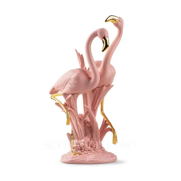lladró the flamingos porcelain sculpture pink