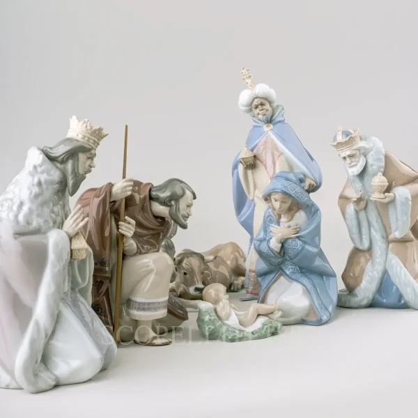 lladró porcelain nativity figurine set silent night