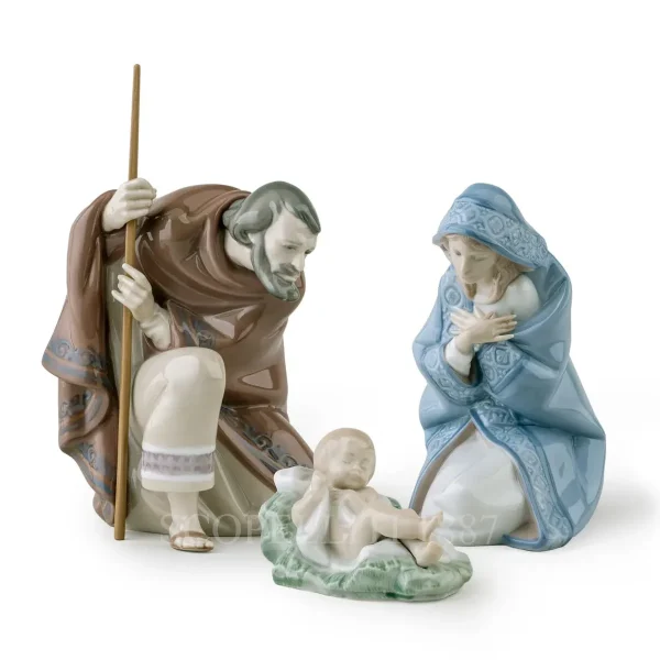 lladró porcelain nativity figurine set silent night