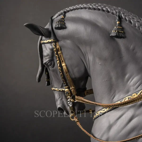 lladro spanish pure breed sculpture black limited edition
