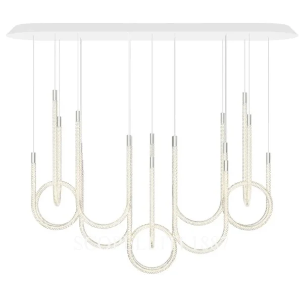 saint louis torsade pendant 10 light chandelier horizontal short