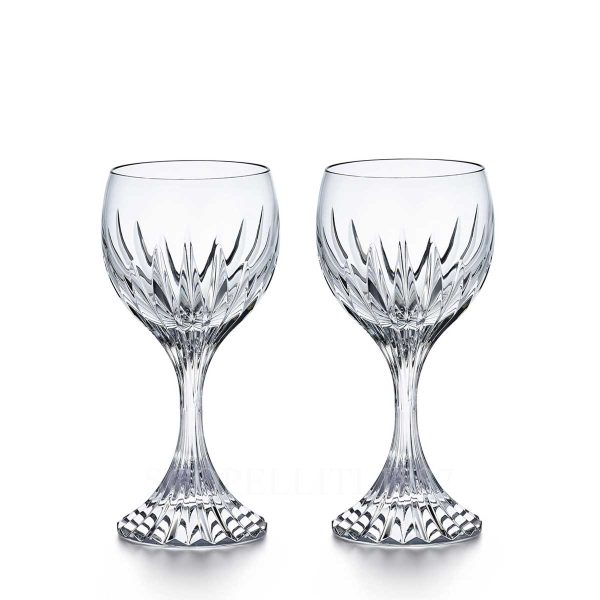 baccarat massena set of 2 red wine glasses