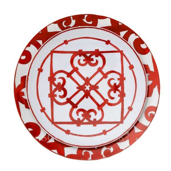 hermès balcon du guadalquivir red porcelain dinnerware hermès balcon du guadalquivir red porcelain dinnerware