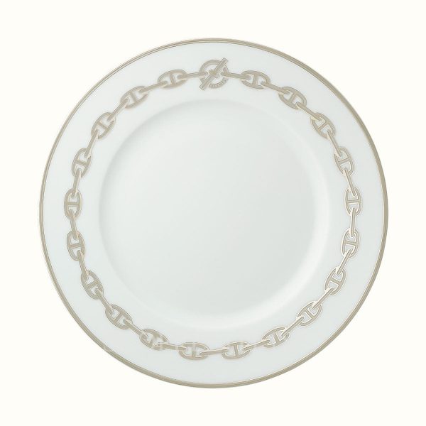 hermes chaine d ancre platine dessert plate 22 5 cm