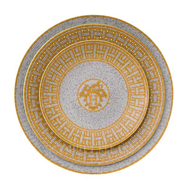 hermes dinnerware mosaique gold