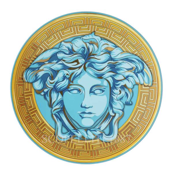 versace presentation plate medusa amplified blue coin