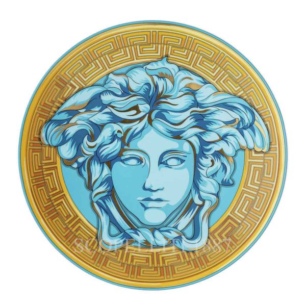 versace-medusa-amplified-presentation-plate-blue-coin versace presentation plate medusa amplified blue coin