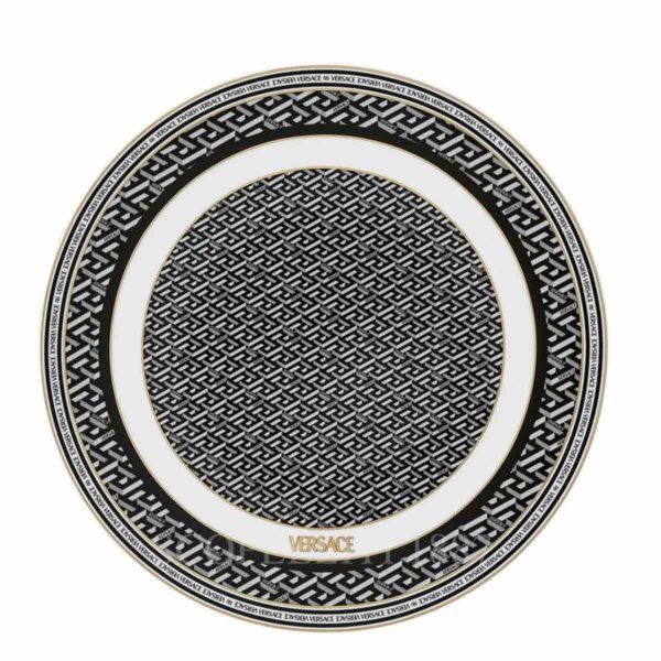 versace-service-plate-black-la-greca-signature versace service plate la greca signature black